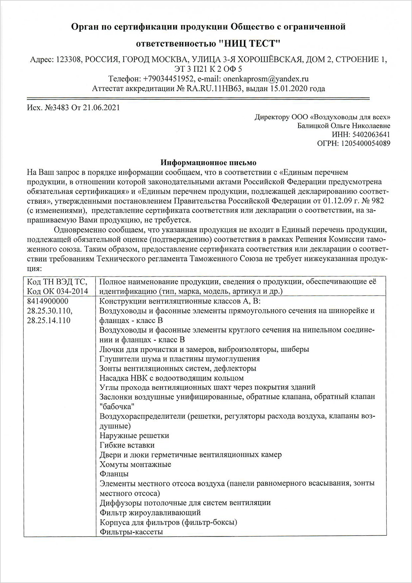 аттестат аккредитации