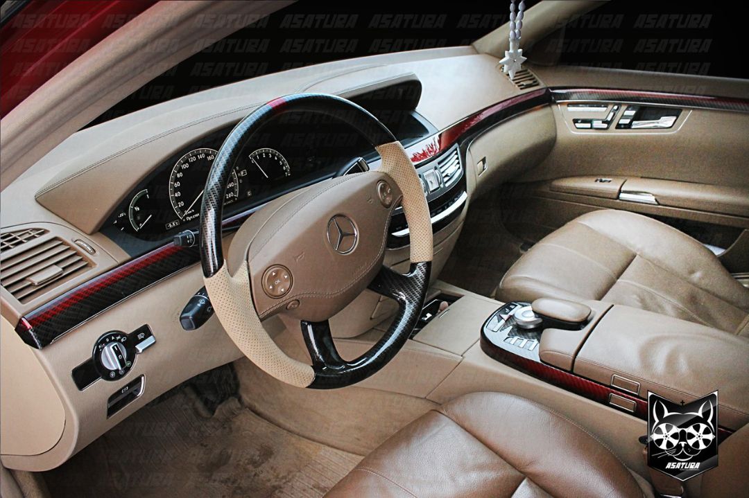 Mercedes-Benz S-сlass W221 - Красный&Серый карбон