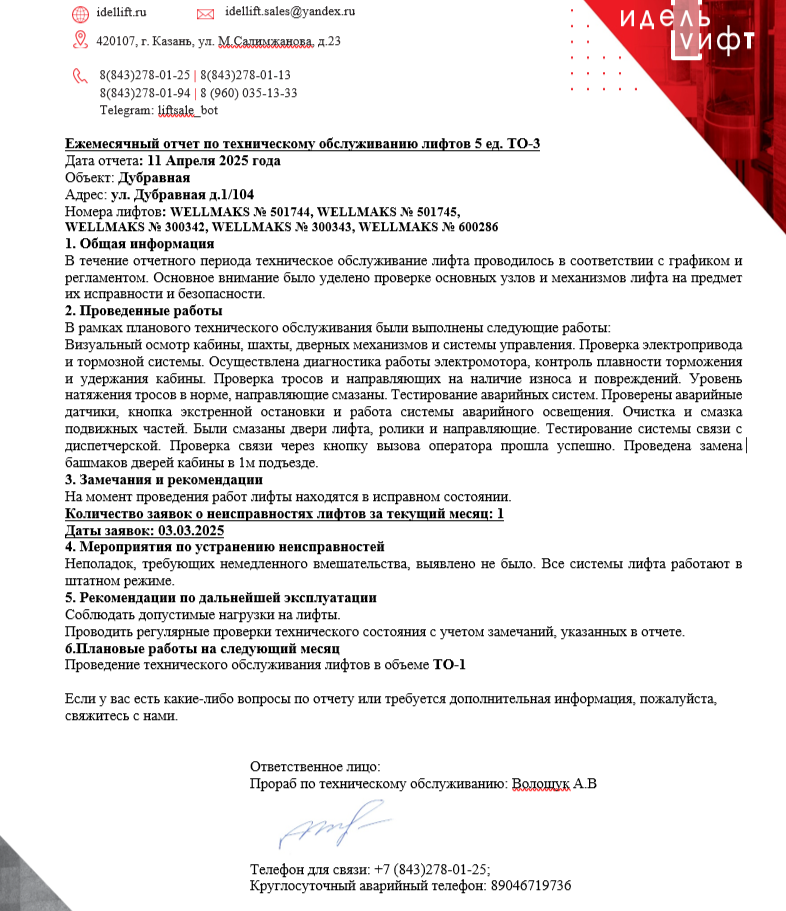 Ежемесячные отчеты