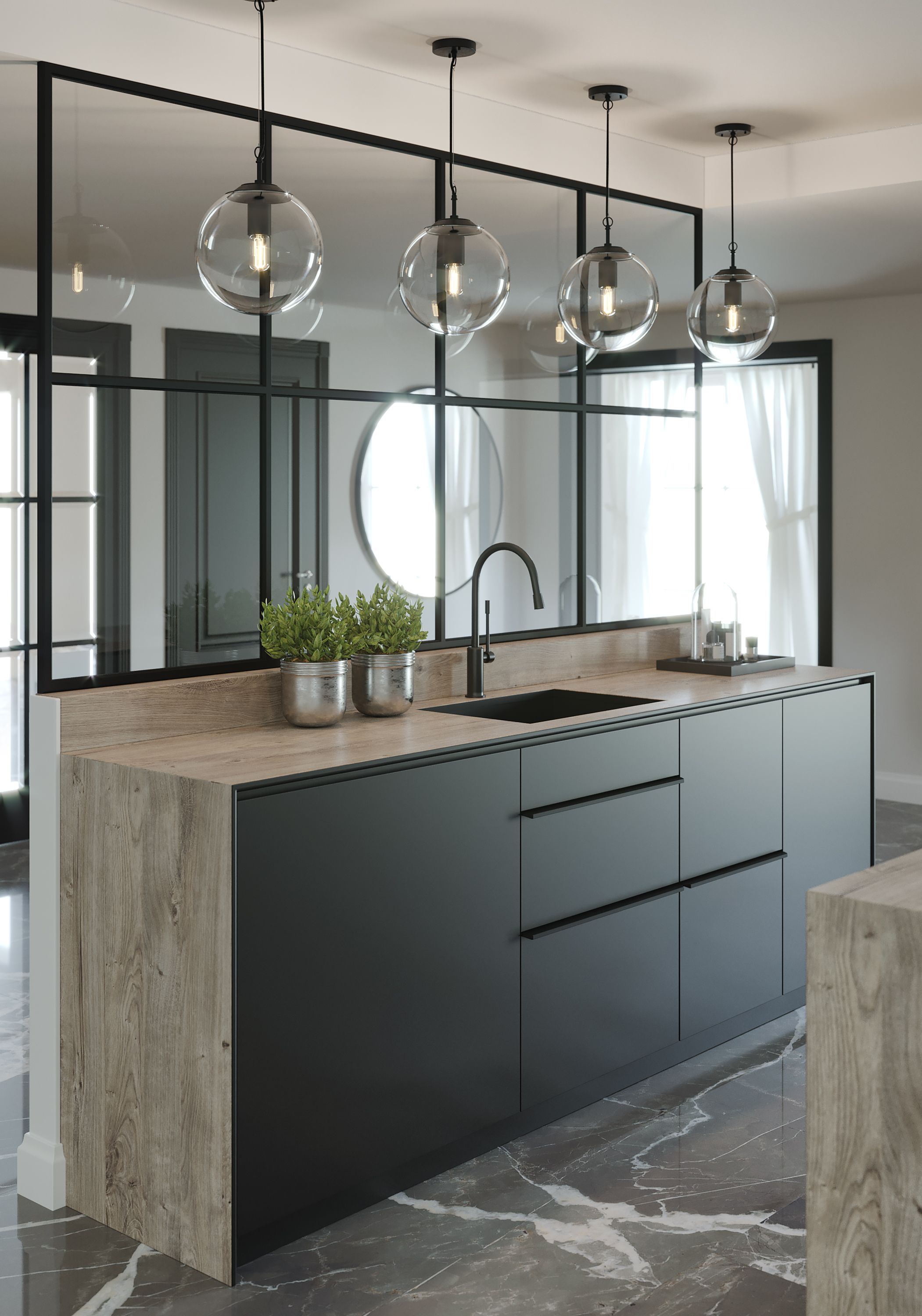 Столешница на остров из компакт ламината