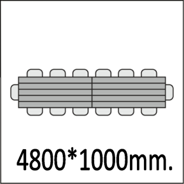4800*1000мм.