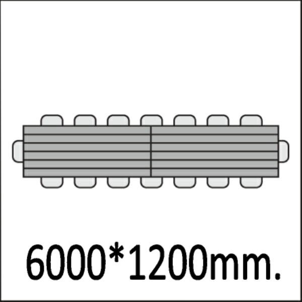 6000*1200мм.