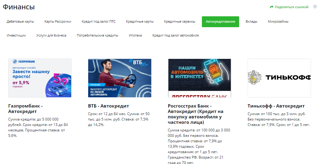 финансовая витрина html виджет для сайта
