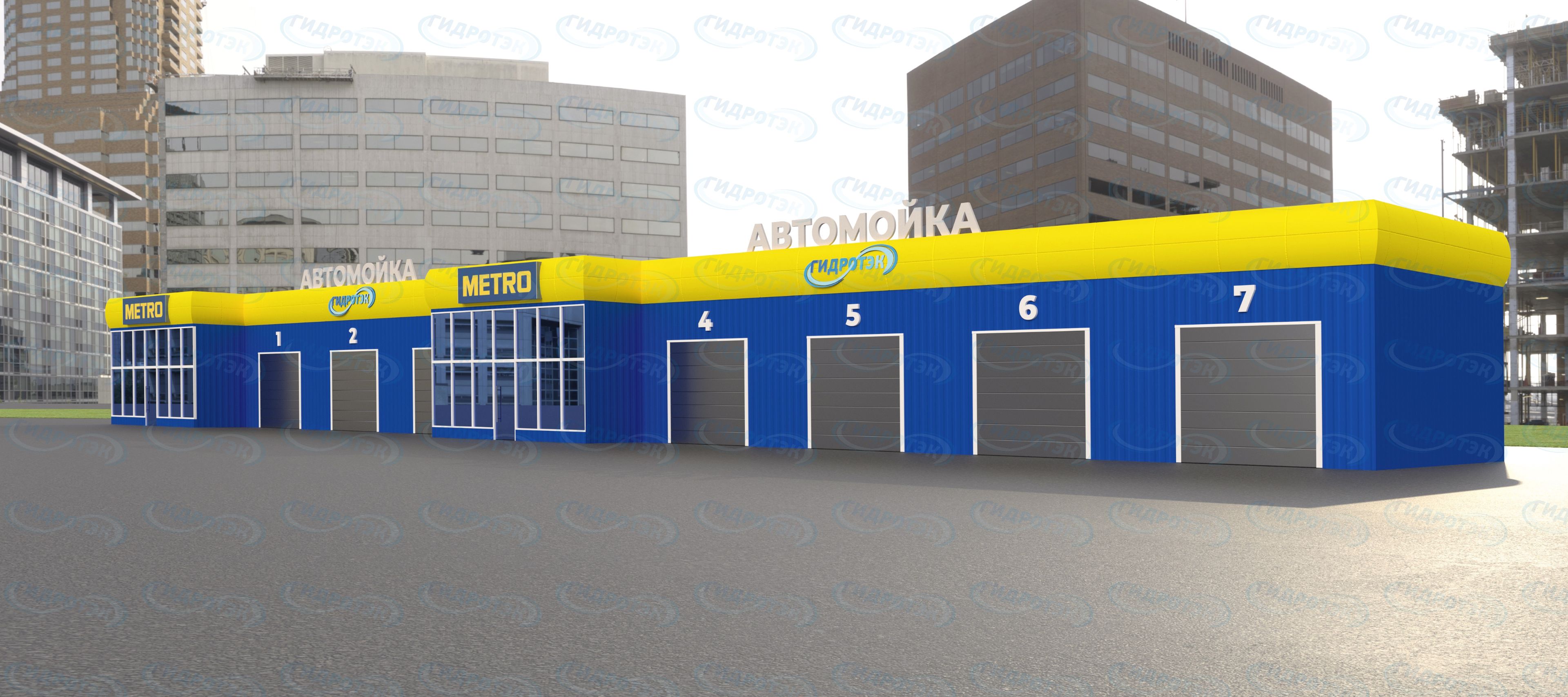 Проект автомойки на 6 постов