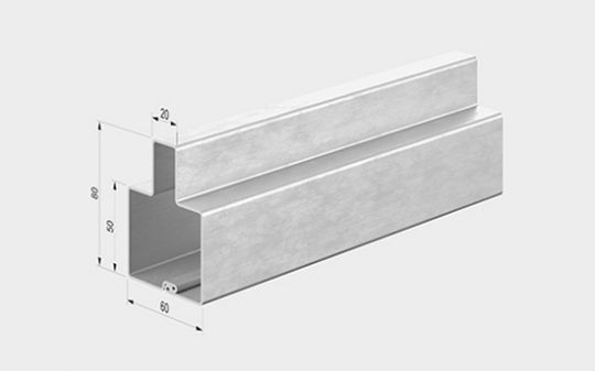 Профиль для ворот универсальный т-образный 80х60х1,5