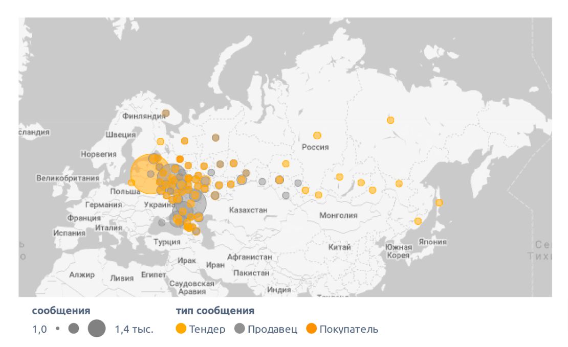 Сообщения на карте, на репчатый лук (февраль 2023 г.)