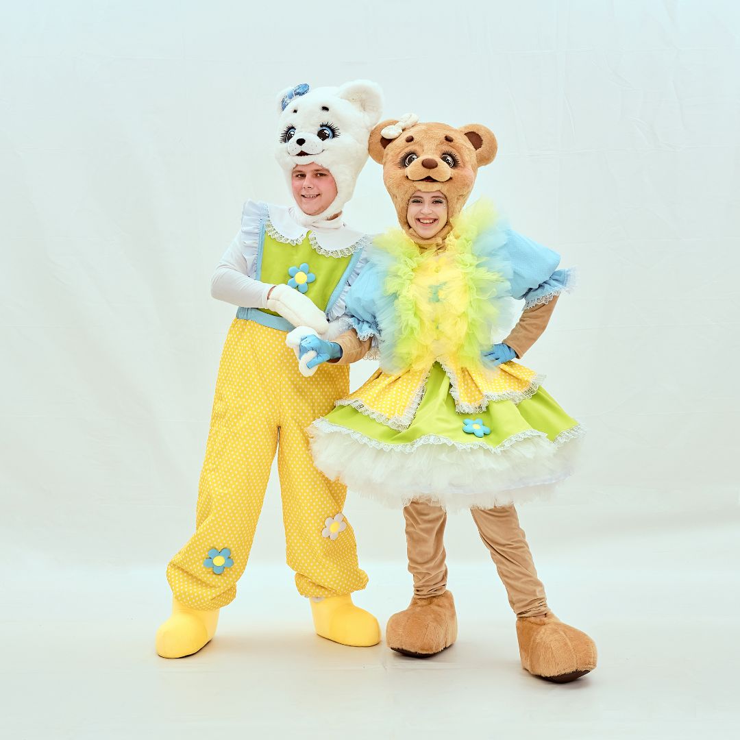 мишутка Боня и котенок Кузя (салатовый образ)