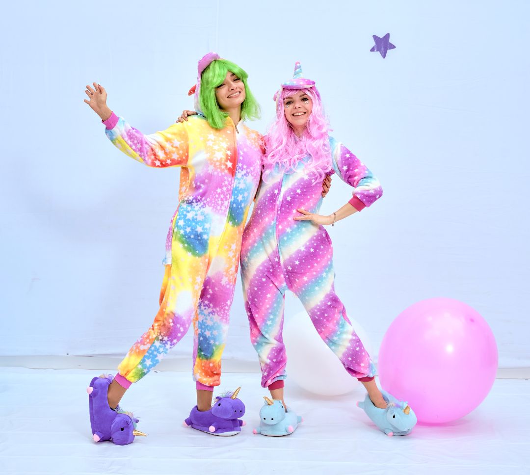 Пижамы единорожки (радужная и розово-голубая)