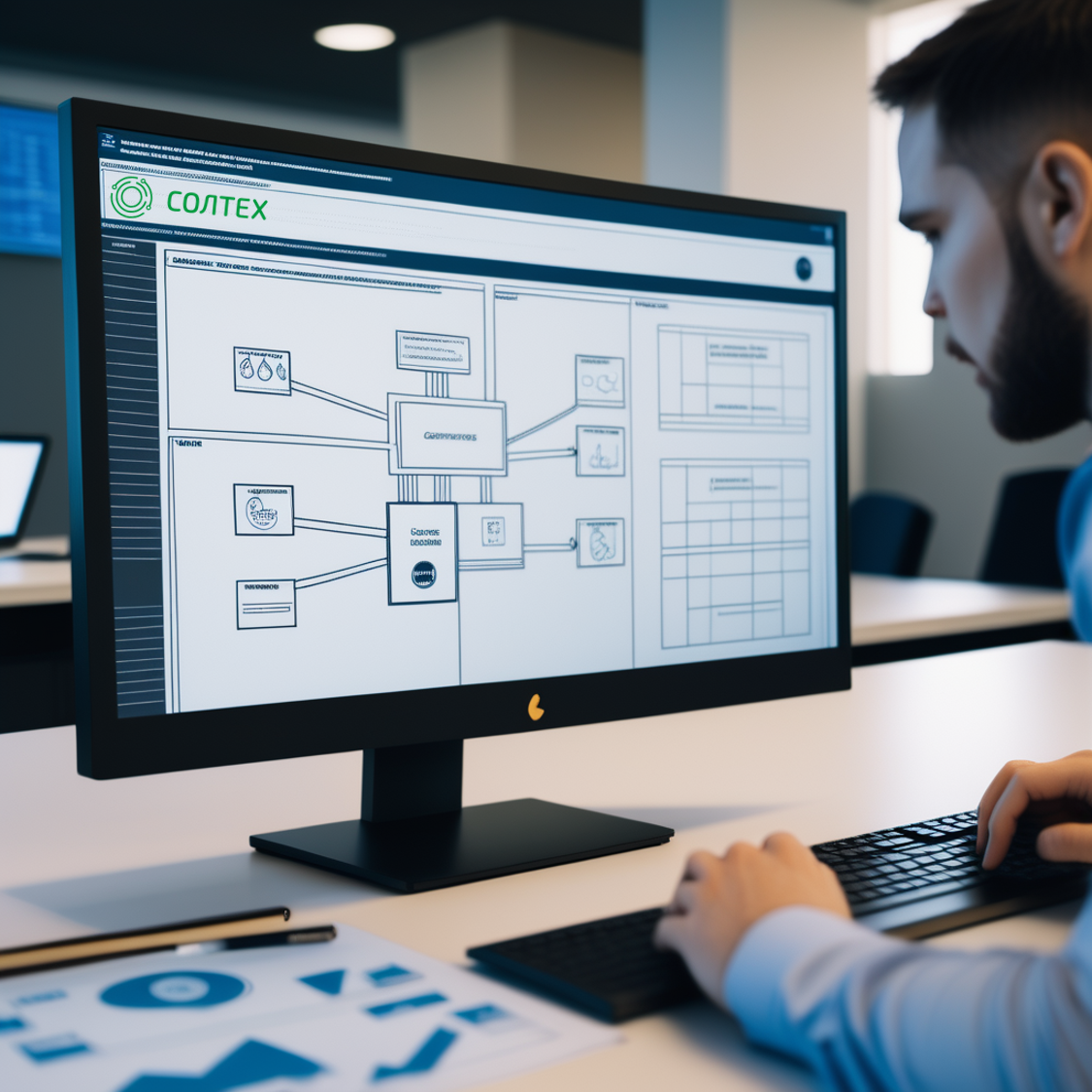 Работающий за компьютером человек