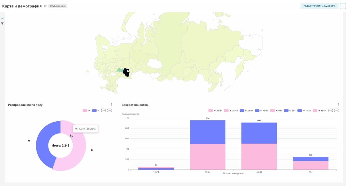 Дашборд Карта и демография