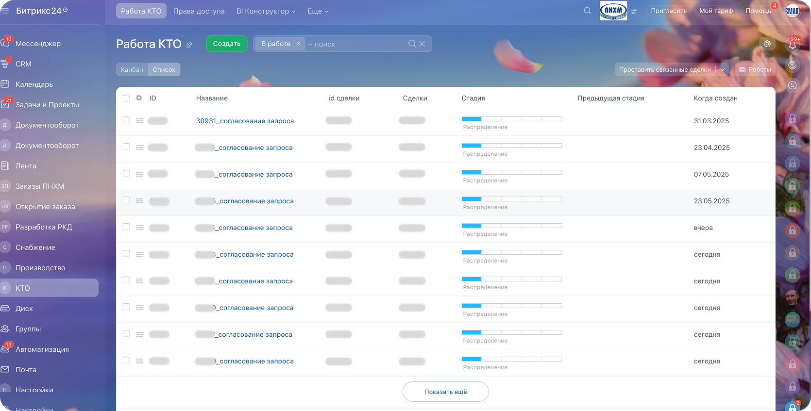 Раздел разработка документации и проектов настройка раздела для разработки в Битрикс24 кейс по автоматизации производственной компании Пензнефтехиммаш