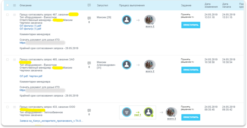 Разделение списка согласования