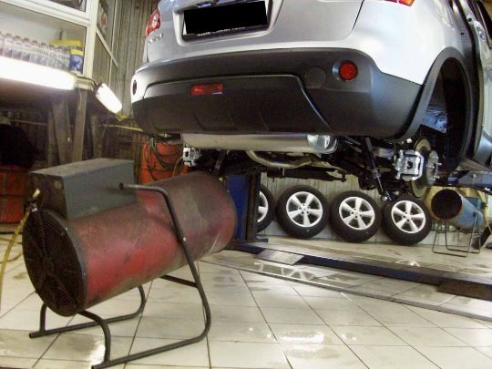 Сушка днища, арок, скрытых полостей автомобиля