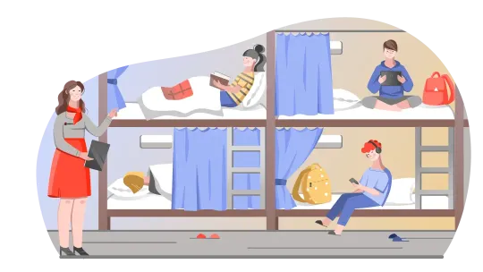 Размещение в хостеле