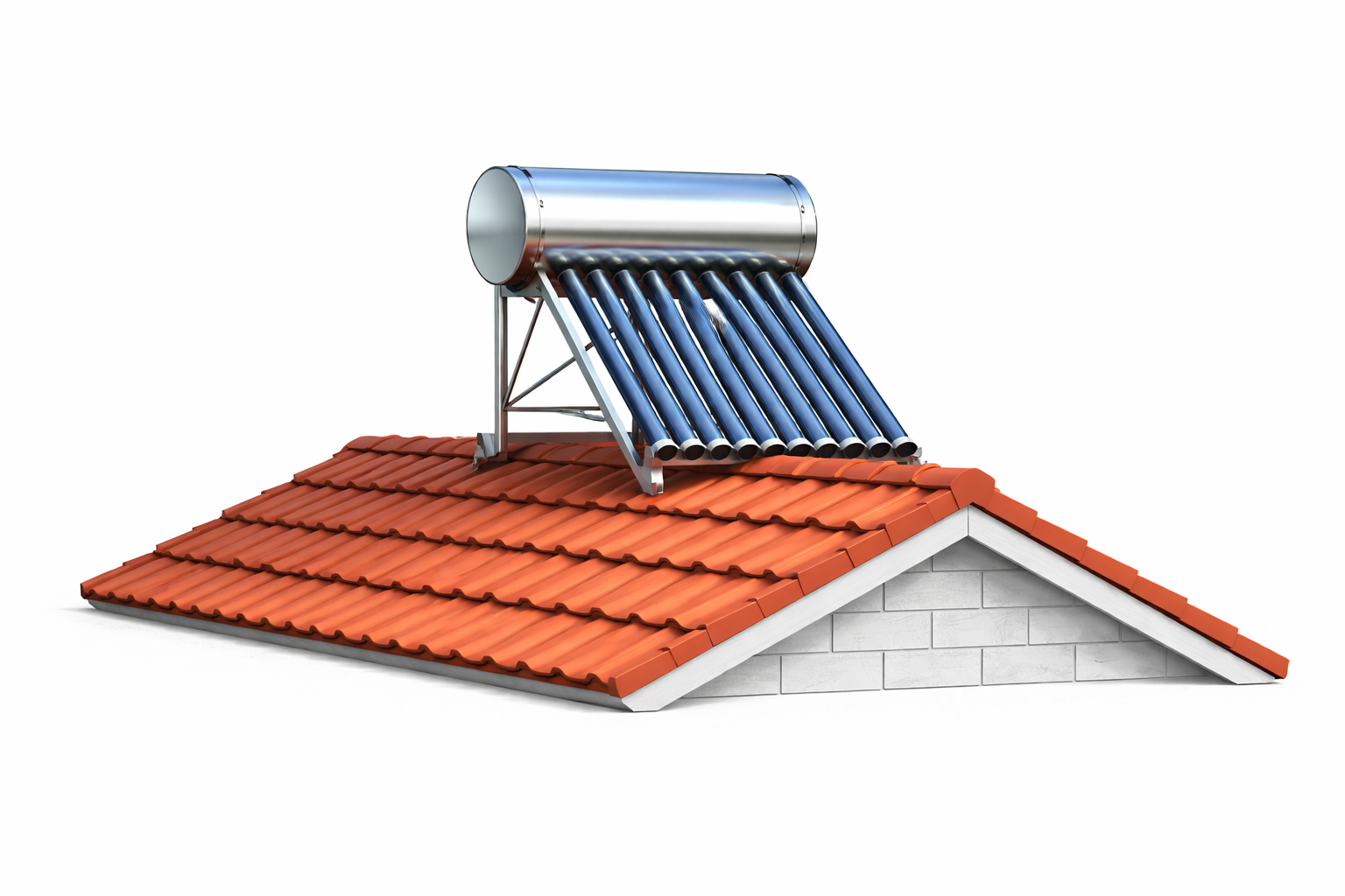 Коньковая установка солнечного коллектора JPH «Универсал» на двускатной крыше