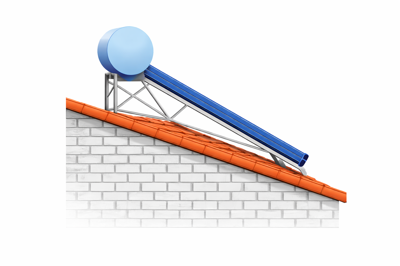 Установка солнечного коллектора на скатной крыше