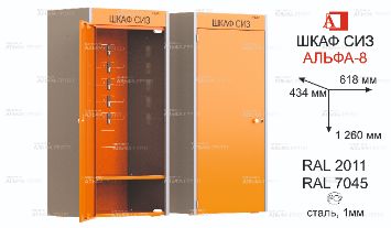 ШСИЗ-АЛЬФА-08М -434х612х1260 -RAL2011x7045