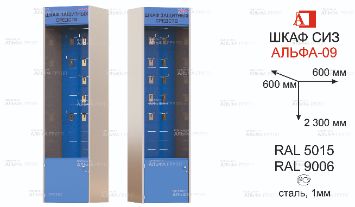 ШСИЗ-АЛЬФА-09М-600х600х2300-RAL5015x9006