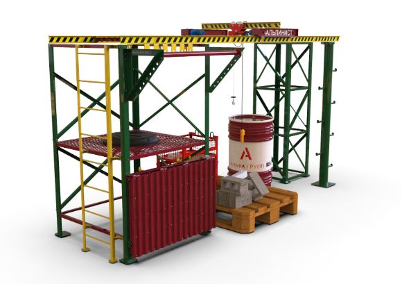 Стенд - тренажер для стропальных и верхолазных работ