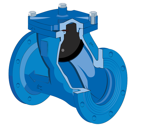 Клапан обратный фланцевый шаровой