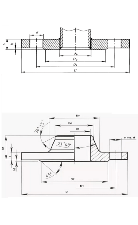 Фланец воротниковый чертеж