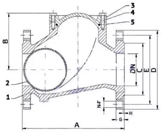 чертеж обратного шарового клапана