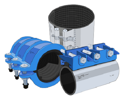 ремонтные хомуты и муфты