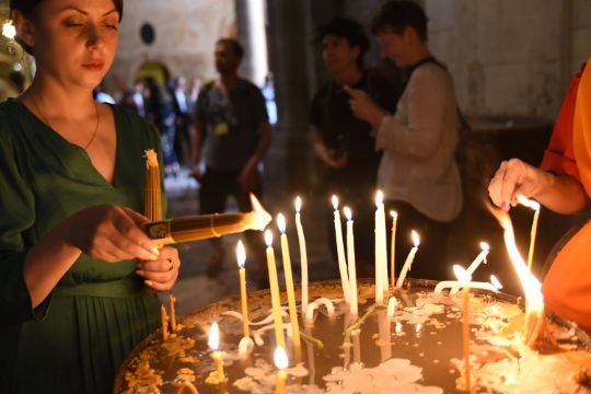 Юлия Мельник в Храме Гроба Господня