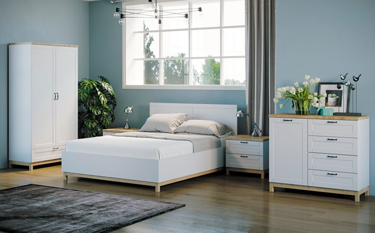 Спальня с модульной мебелью
