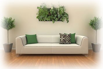 Озеленение интерьера жилой комнаты искусственными растениями в Челябинске от студии фитодизайна "Green Level"