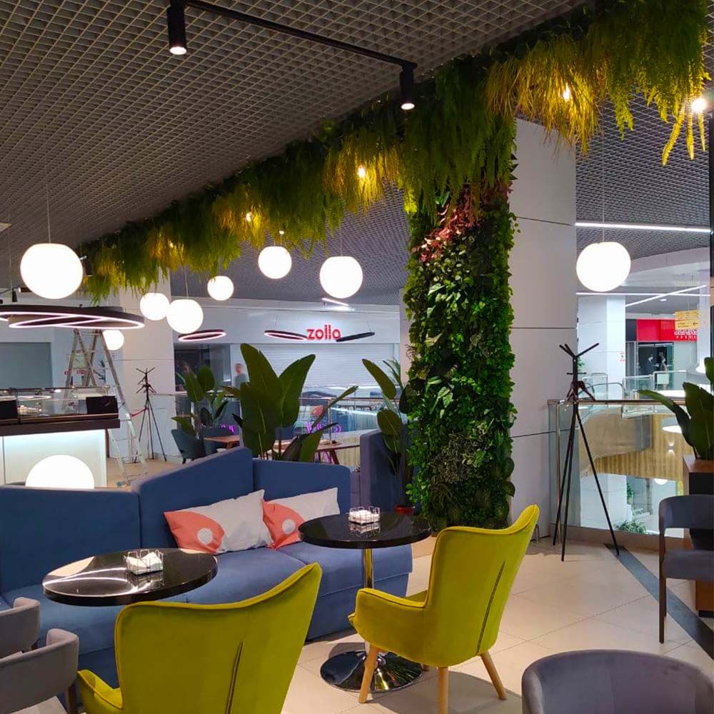 Итоги озеленения колонны - фитостена №1