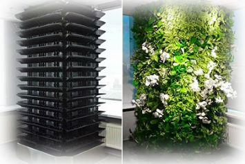 Вертикальное озеленение интерьера фитостенами и искусственными растениями в Челябинске от студии фитодизайна "Green Level"