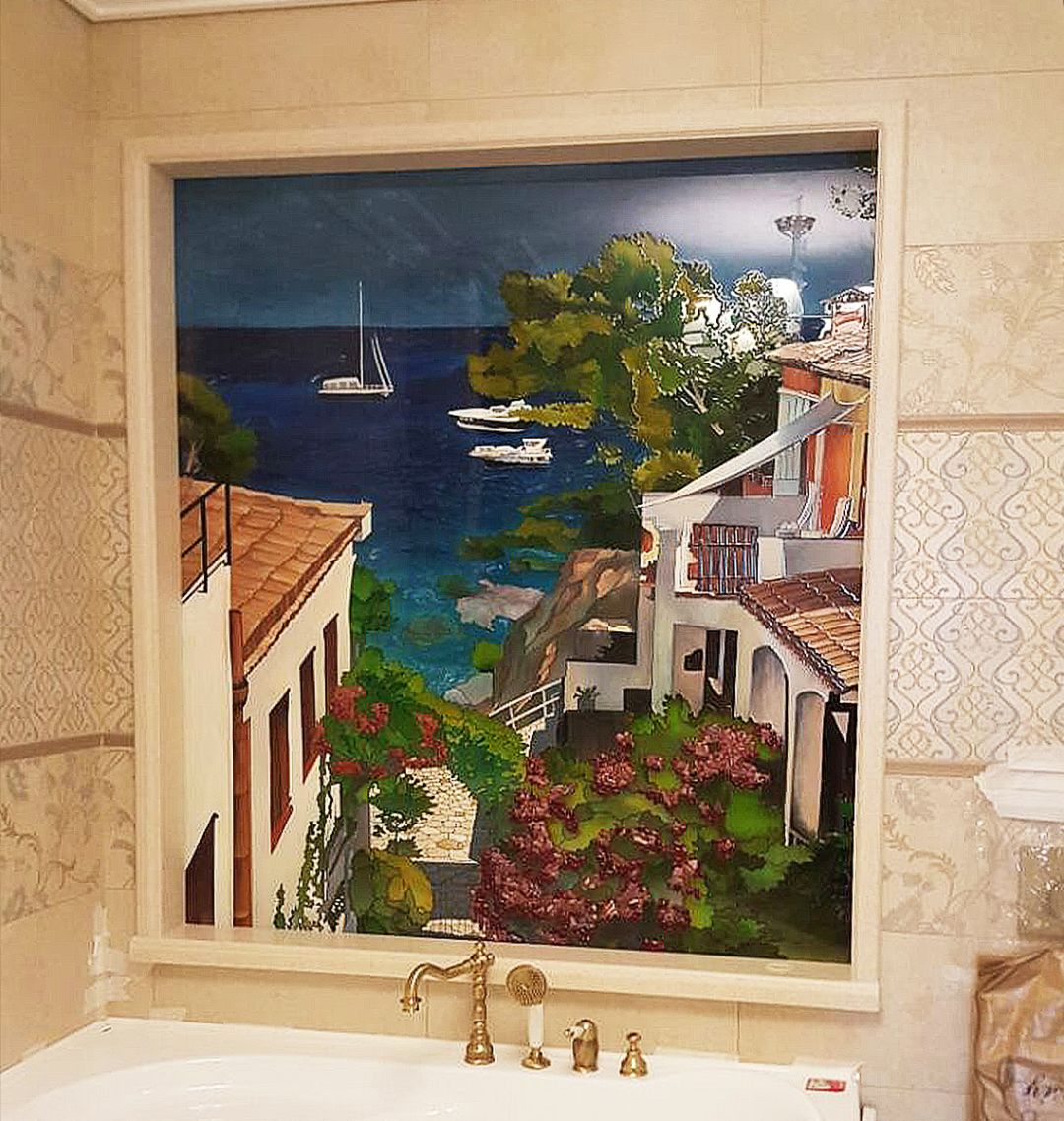 Витраж для ванной комнаты