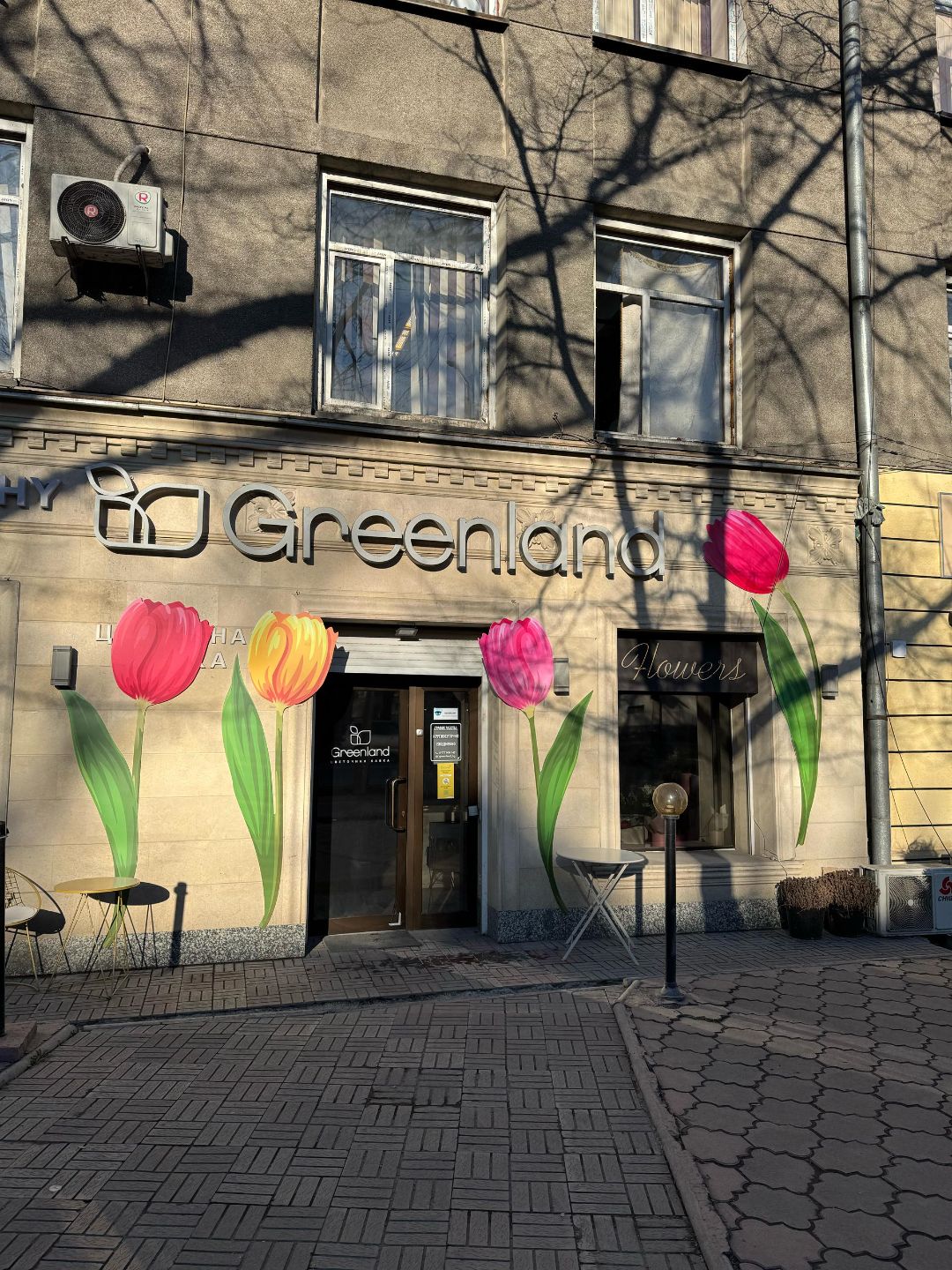 фасад, цветы, производство, бутафория, Бишкек, пенопласт, металл, декор, изделия, инсталляция, неонка бишкек