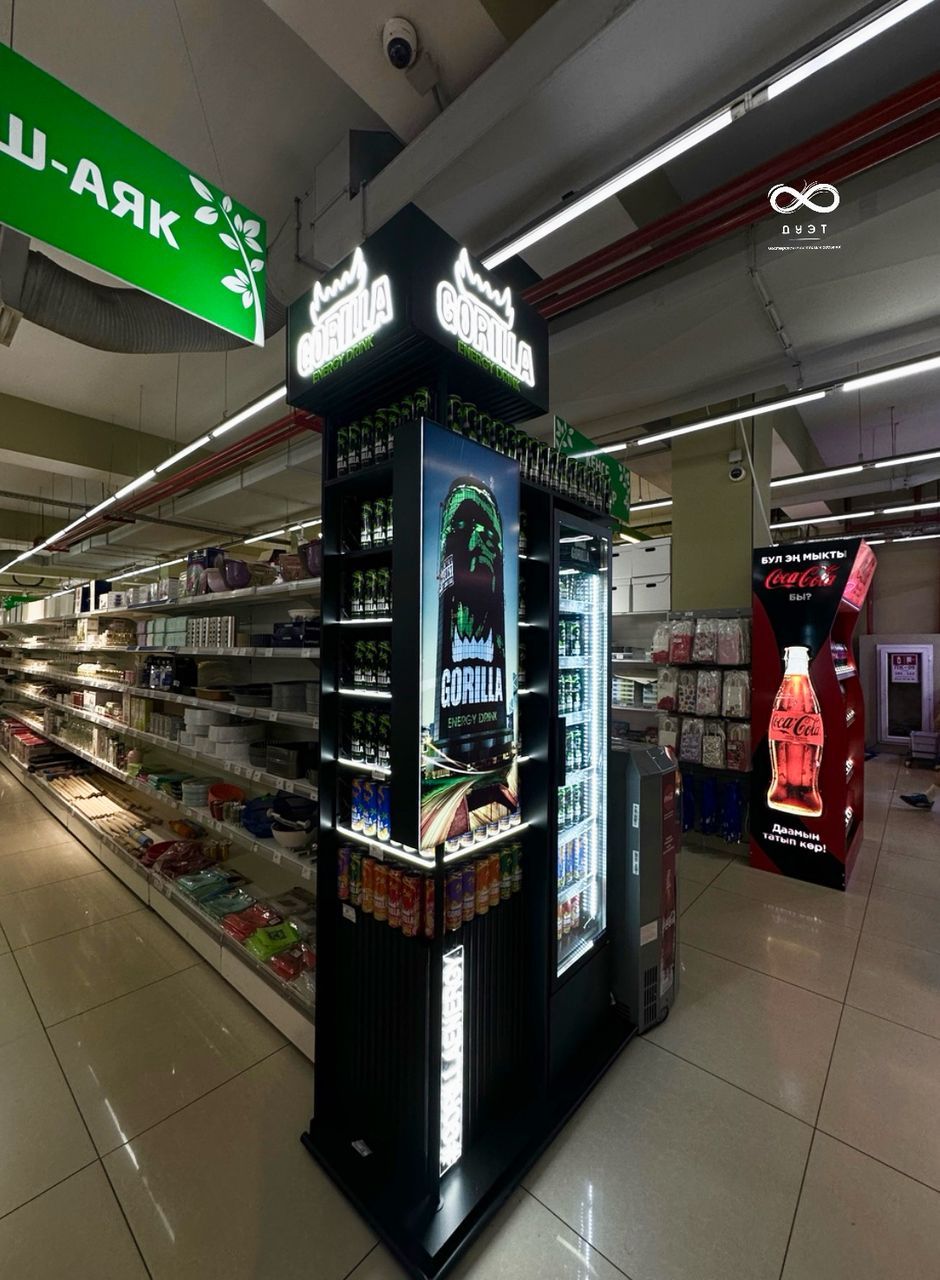 стеллажи, рекламное, производство, бутафория, Бишкек, пенопласт, металл, декор, изделия, инсталляция, промостойки