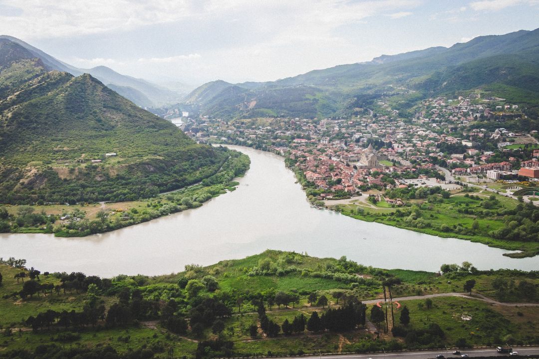 მცხეთა. მტკვრის და არაგვის შეერთების ადგილი.
