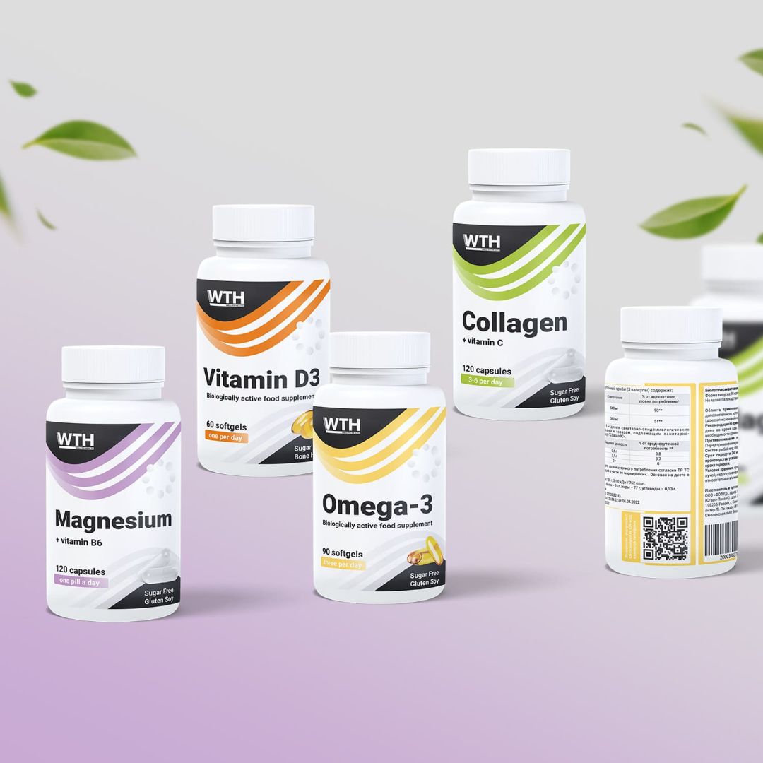 Product labels for Omega-3 and Magnesium supplements