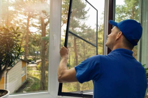 Установка москитные сетки окна