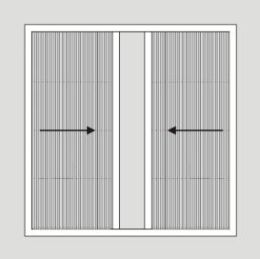 Сетки плиссе открывание встречное