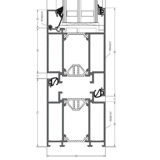 Алюминиевые двери РЕХАУ RESOLUT POINT 64 мм