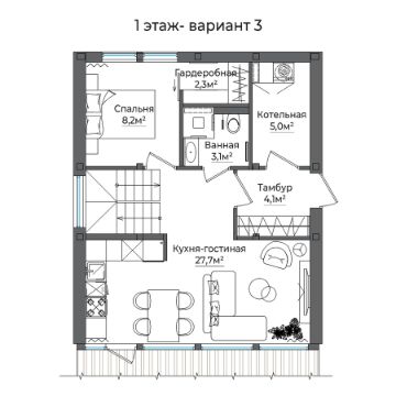 планировка дома барнхаус, барнхаус, дом в стиле барнхаус