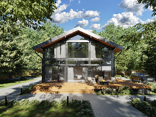 Дом ideahouse в стиле фахверк, фахверковый дом, загородный дом в стиле фахверк, каркасный дом, проект каркасного дома