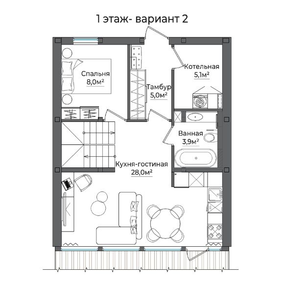 планировка дома барнхаус, барнхаус, дом в стиле барнхаус