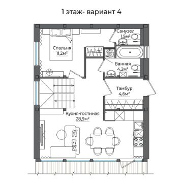 планировка дома барнхаус, барнхаус, дом в стиле барнхаус