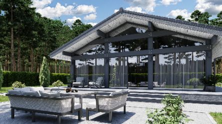 Дом ideahouse в стиле фахверк, фахверковый дом, загородный дом в стиле фахверк, каркасный дом, проект каркасного дома