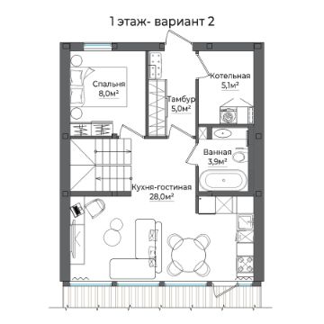 планировка дома барнхаус, барнхаус, дом в стиле барнхаус