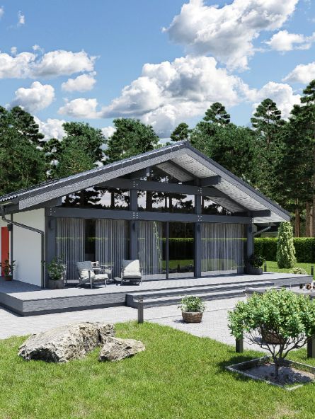 Дом ideahouse в стиле фахверк, фахверковый дом, загородный дом в стиле фахверк, каркасный дом, проект каркасного дома