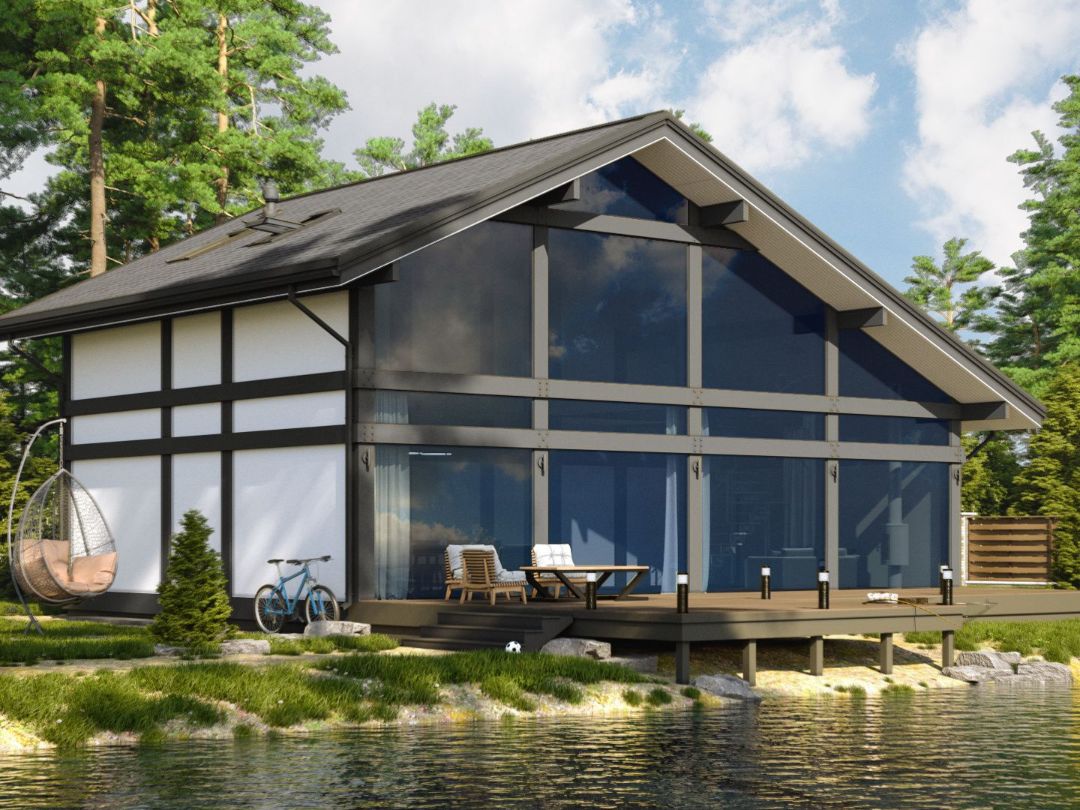 Дом ideahouse в стиле фахверк, фахверковый дом, загородный дом в стиле фахверк, каркасный дом, проект каркасного дома