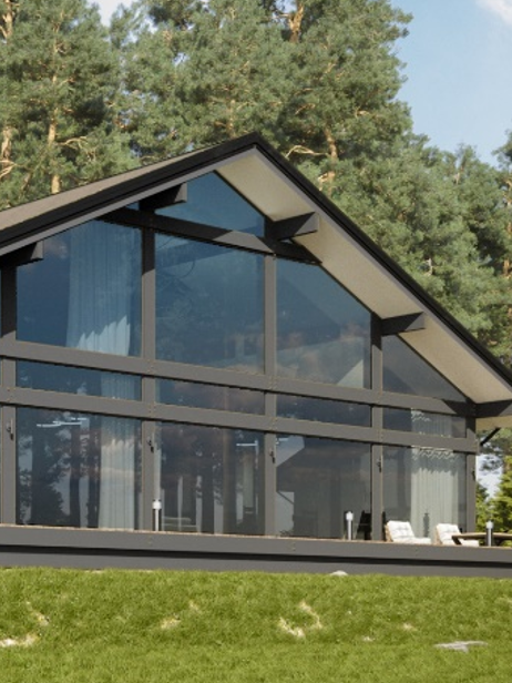 Дом ideahouse в стиле фахверк, фахверковый дом, загородный дом в стиле фахверк, каркасный дом, проект каркасного дома