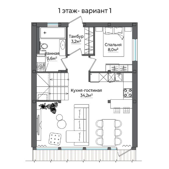 планировка дома барнхаус, барнхаус, дом в стиле барнхаус